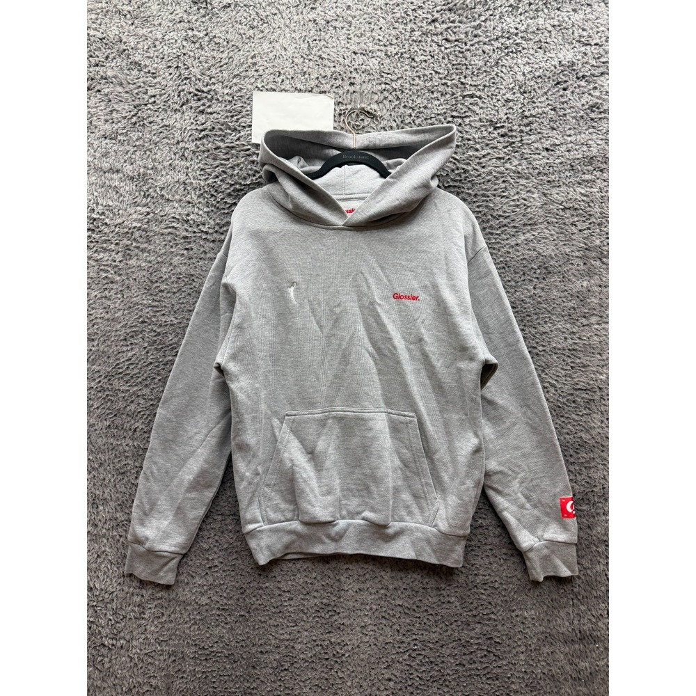 Glossier WNBA Logo Fleece Pullover Hoodie Heather Gray Unisex Size M